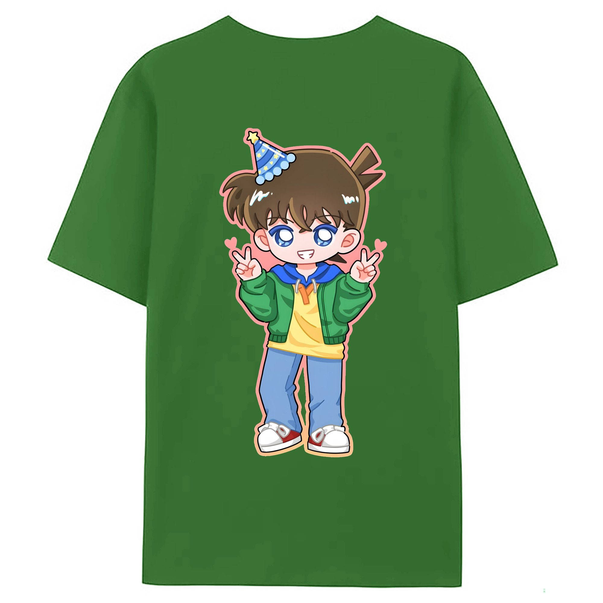 （画像用） 名探偵コナン 江戸川 コナン Detective Conan Conan Edogawa レディース半袖Tシャツ(バックプリント)